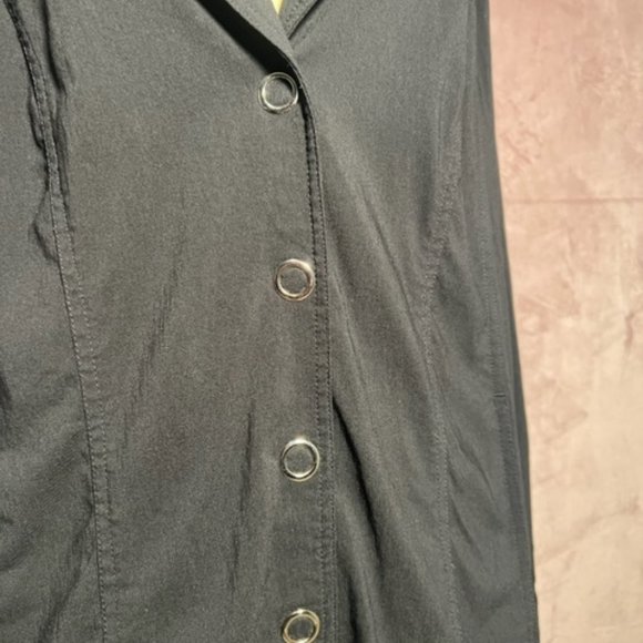 Lane Bryant Womens Black Light Weight Button Down Long Trench Coat Size 14/16 - Picture 2 of 7